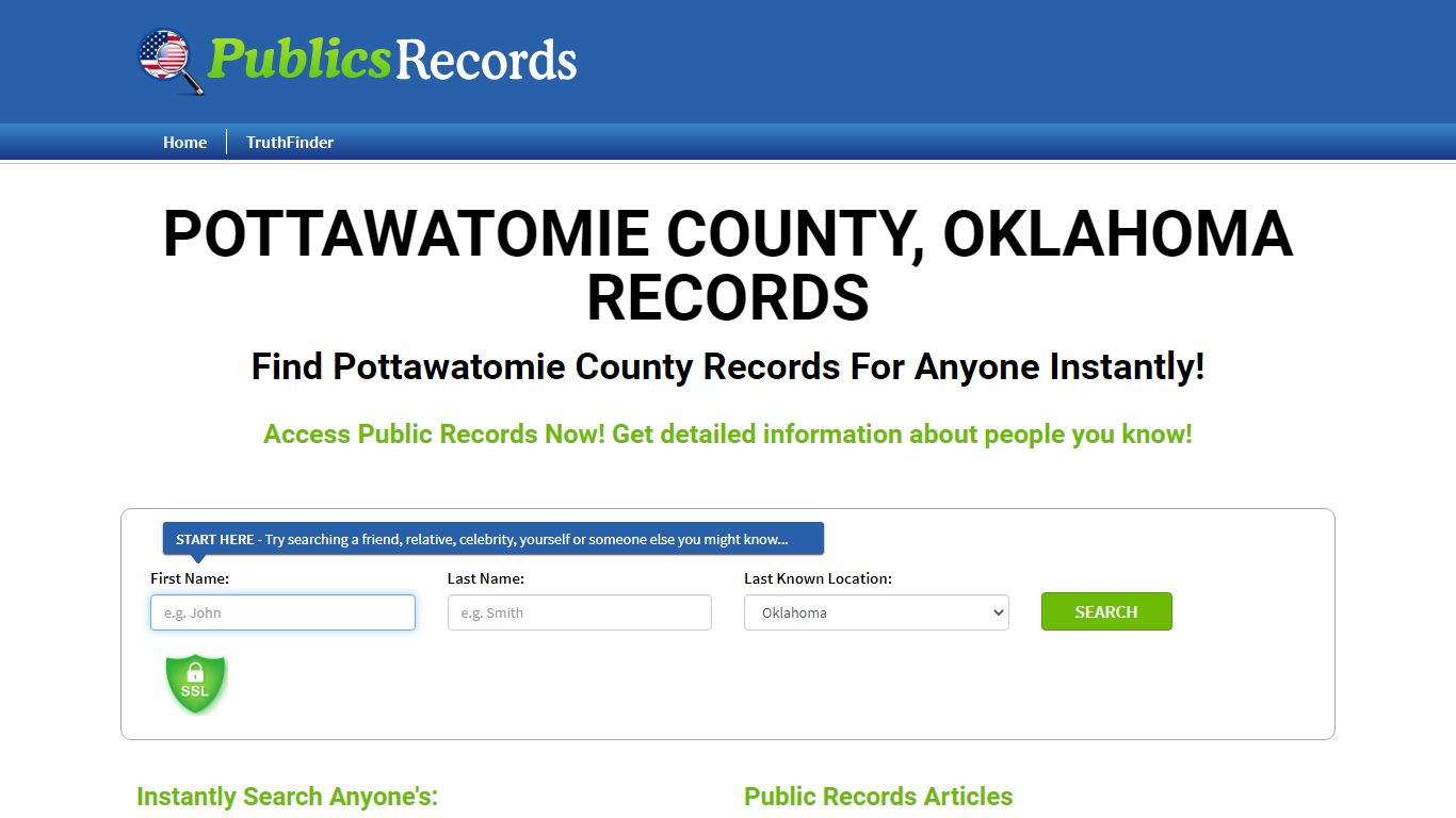 Find Pottawatomie County, Oklahoma Records!