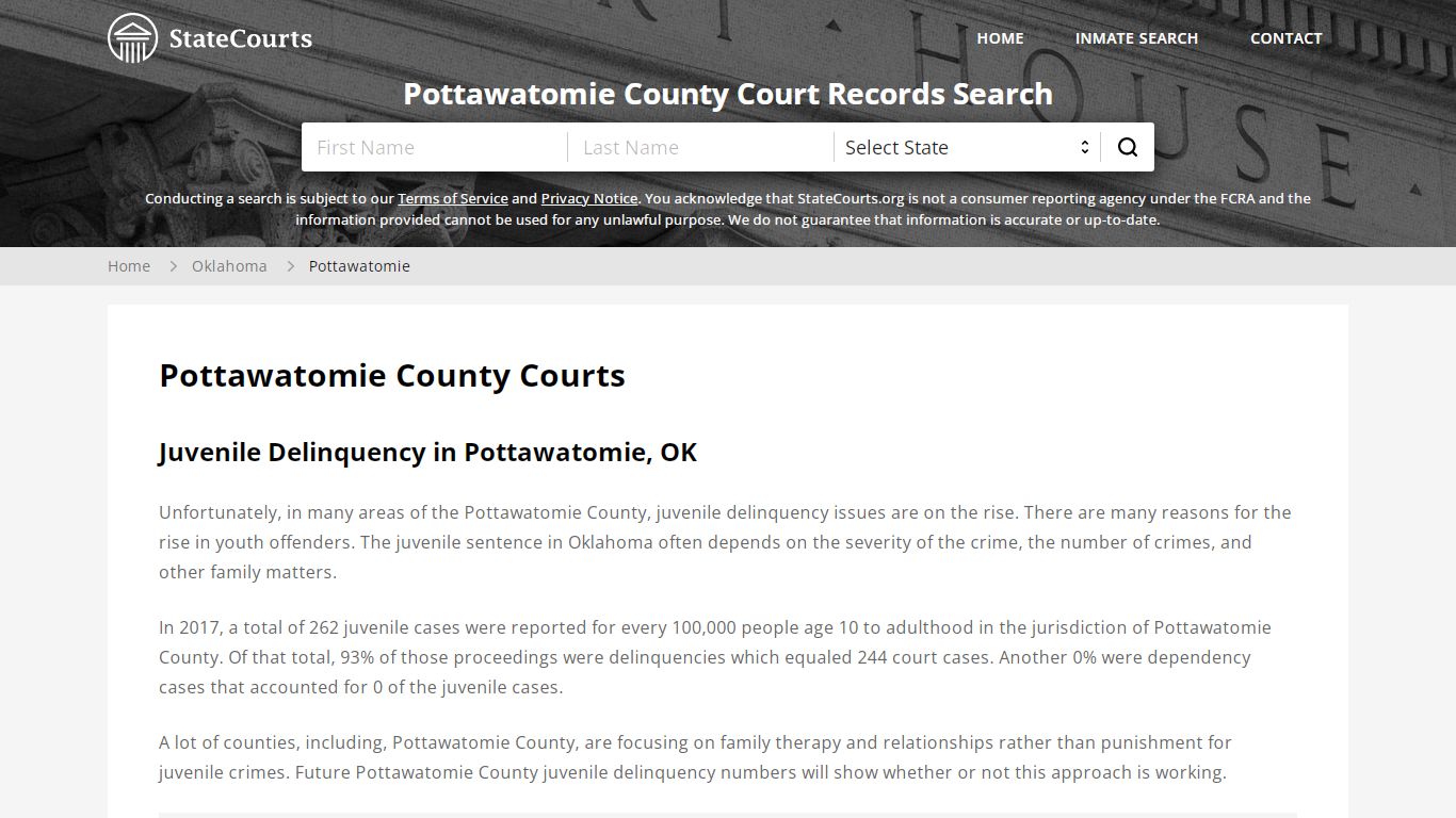 Pottawatomie County, OK Courts - Records & Cases - StateCourts