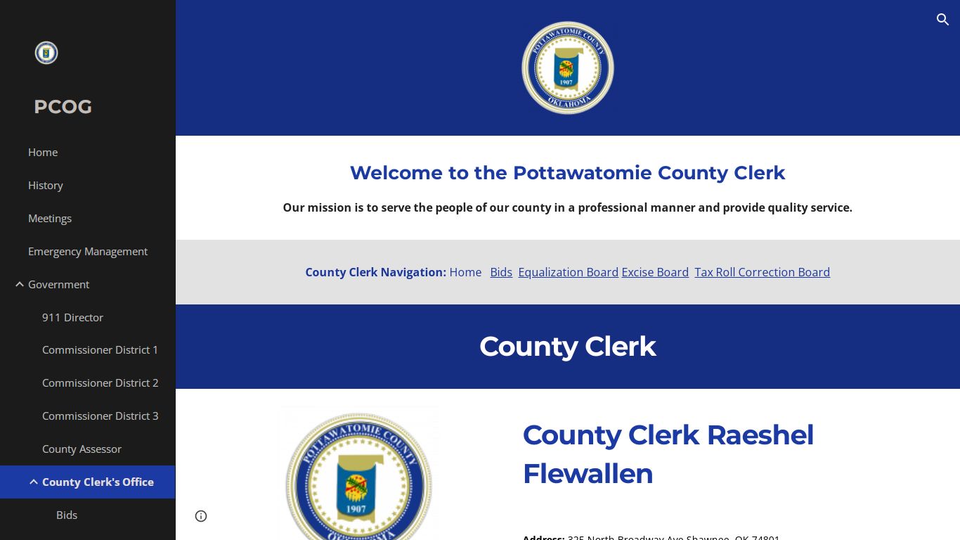 PCOG - County Clerk's Office - Pottawatomie County, Oklahoma